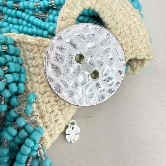 Lucky Brand Multi Strand Seed Bead Crochet Statement Necklace and Bracelet Set - Picture 7 of 8